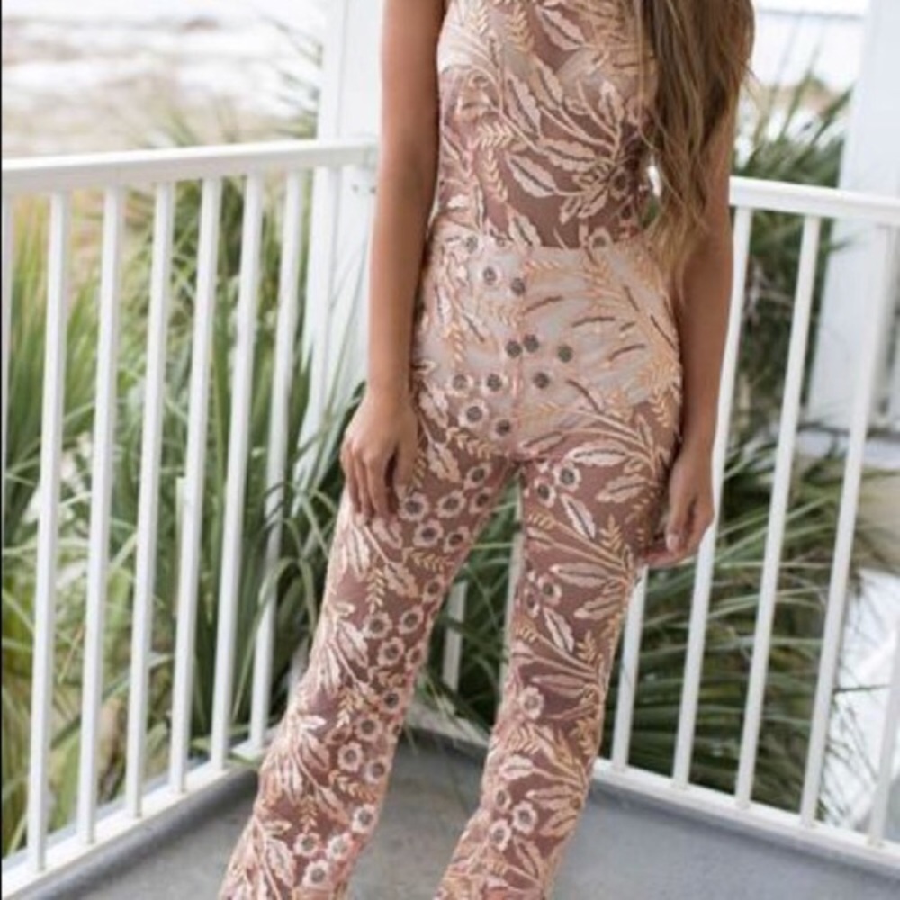 Rose Gold Jumpsuit - Picture 2 of 3